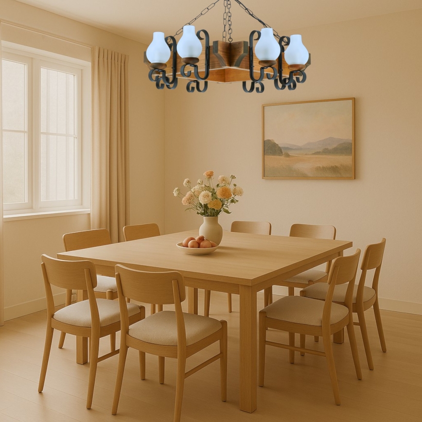Luster na lancu QUEEN 8xE14/40W/230V bukva - FSC certificirano