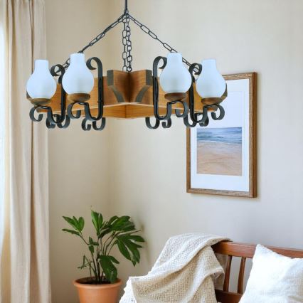 Luster na lancu QUEEN 8xE14/40W/230V bukva - FSC certificirano