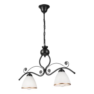 Luster na lancu RETRO 2xE27/60W/230V crna