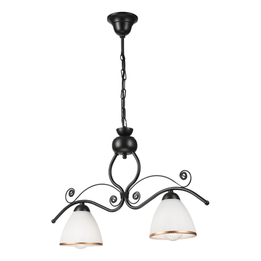 Luster na lancu RETRO 2xE27/60W/230V crna