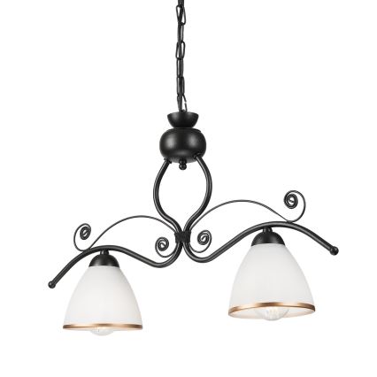 Luster na lancu RETRO 2xE27/60W/230V crna