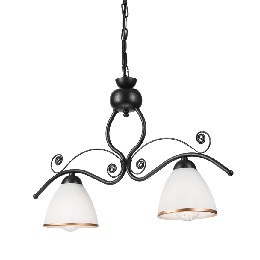 Luster na lancu RETRO 2xE27/60W/230V crna