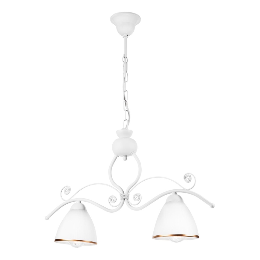 Luster na lancu RETRO 2xE27/60W/230V mat bijela