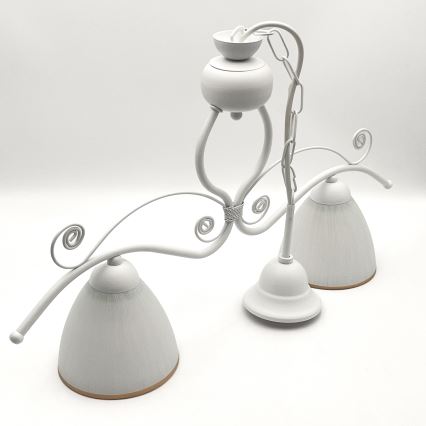 Luster na lancu RETRO 2xE27/60W/230V mat bijela