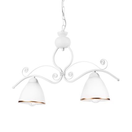 Luster na lancu RETRO 2xE27/60W/230V mat bijela