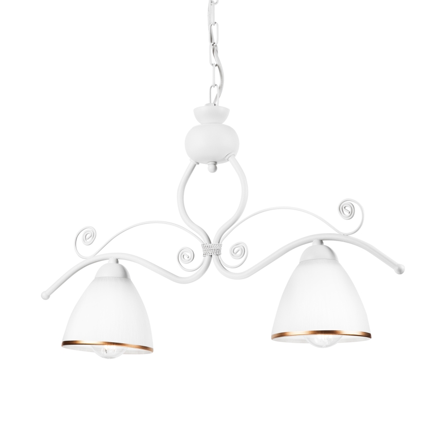 Luster na lancu RETRO 2xE27/60W/230V mat bijela