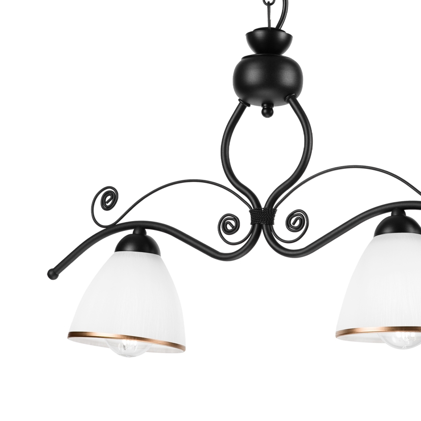 Luster na lancu RETRO 2xE27/60W/230V mat crna