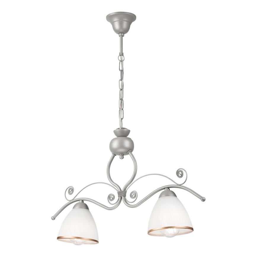 Luster na lancu RETRO 2xE27/60W/230V srebrna