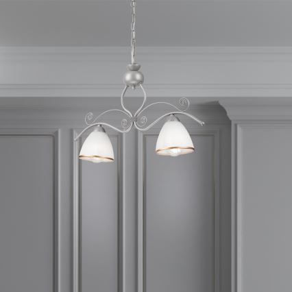 Luster na lancu RETRO 2xE27/60W/230V srebrna