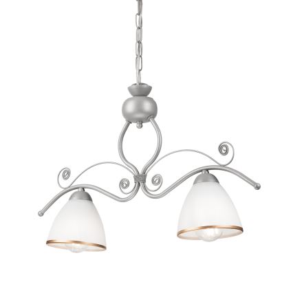 Luster na lancu RETRO 2xE27/60W/230V srebrna