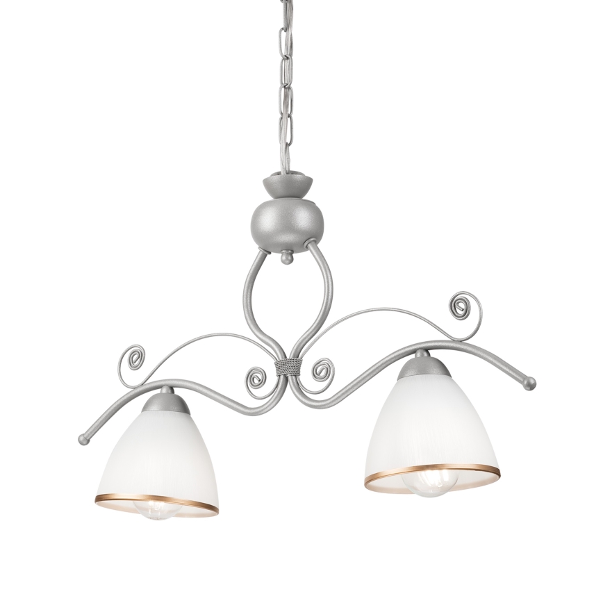Luster na lancu RETRO 2xE27/60W/230V srebrna