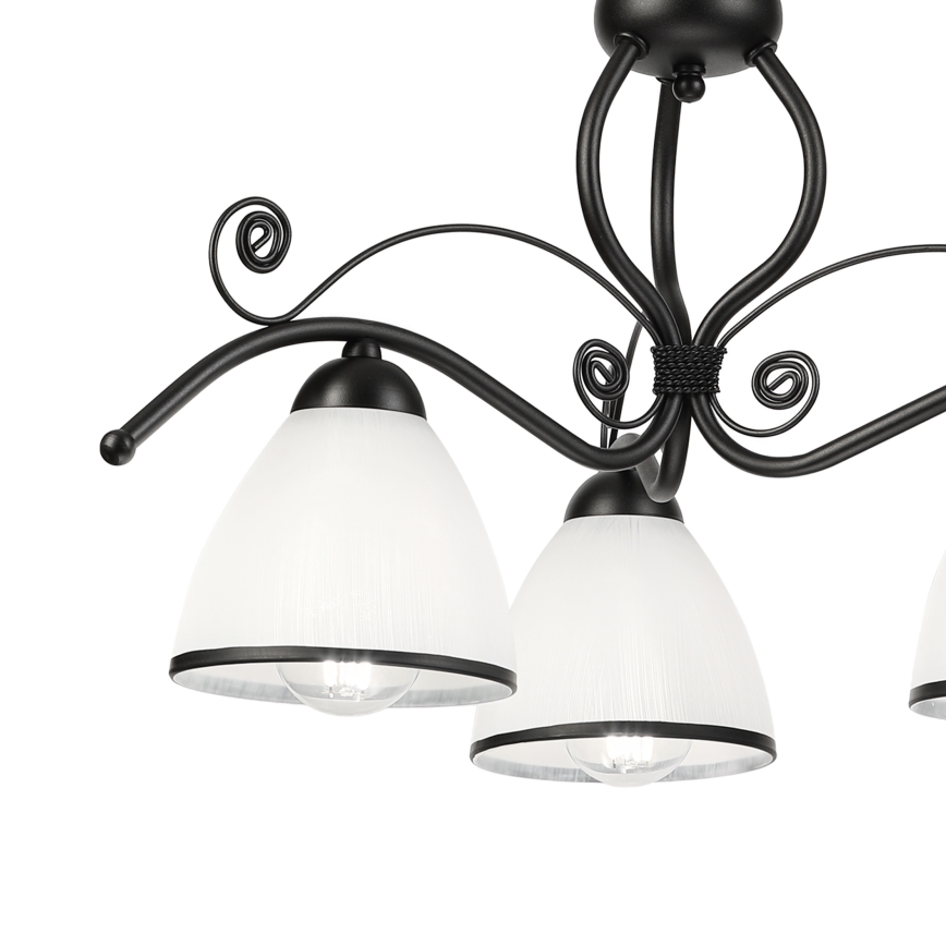 Luster na lancu RETRO 3xE27/60W/230V crna/bijela
