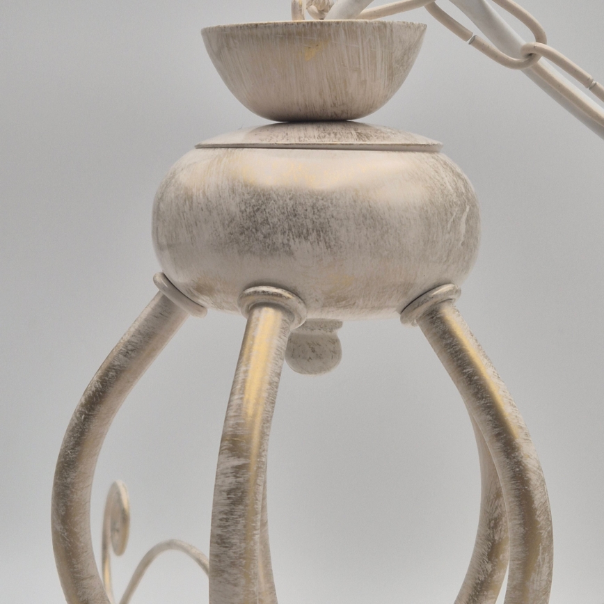 Luster na lancu RETRO II 5xE27/60W/230V bijela patina