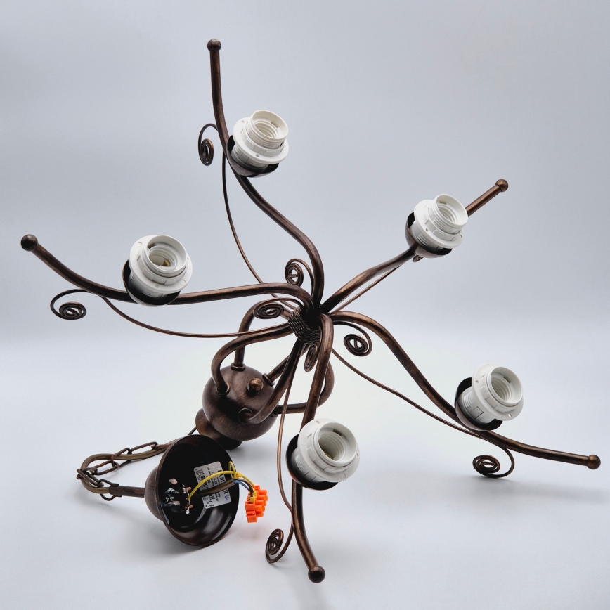 Luster na lancu RETRO II 5xE27/60W/230V brončana patina