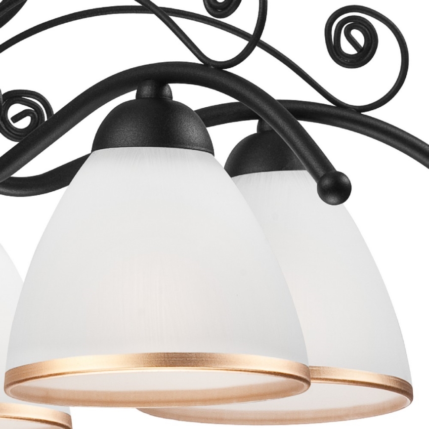 Luster na lancu RETRO II 5xE27/60W/230V mat crne boje