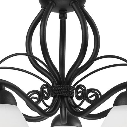 Luster na lancu RETRO II 5xE27/60W/230V mat crne boje