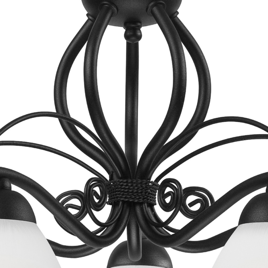Luster na lancu RETRO II 5xE27/60W/230V mat crne boje