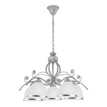 Luster na lancu RETRO II 5xE27/60W/230V, srebrne boje