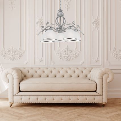 Luster na lancu RETRO II 5xE27/60W/230V, srebrne boje