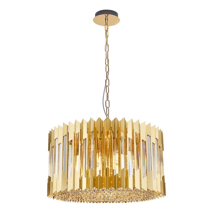 Luster na lancu RITZ 12xE14/40W/230V pr. 54 cm zlatna