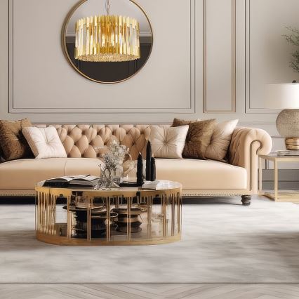 Luster na lancu RITZ 12xE14/40W/230V pr. 54 cm zlatna