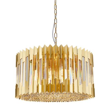 Luster na lancu RITZ 12xE14/40W/230V pr. 54 cm zlatna