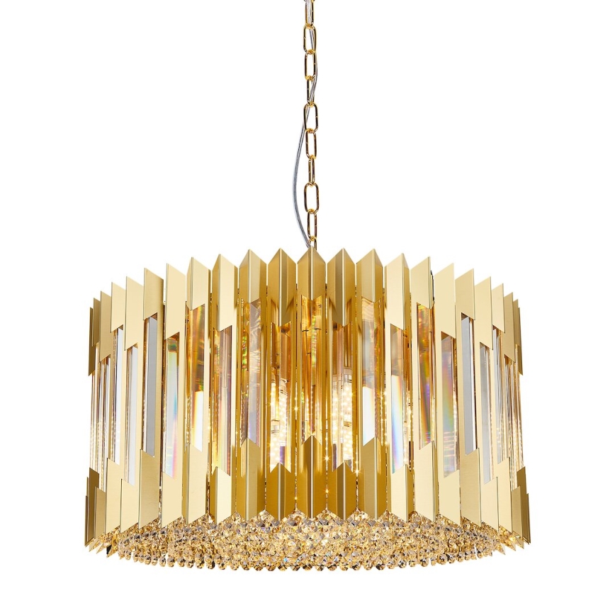 Luster na lancu RITZ 12xE14/40W/230V pr. 54 cm zlatna