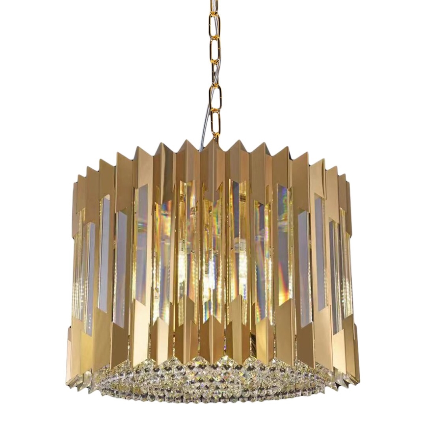 Luster na lancu RITZ 7xE14/40W/230V pr. 42 cm zlatna