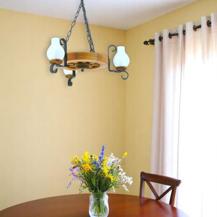 Luster na lancu ROATA 3xE14/40W/230V bukva - FSC certificirano