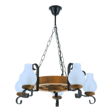 Luster na lancu ROATA 5xE14/40W/230V pr. 30 cm bukva - FSC certificirano