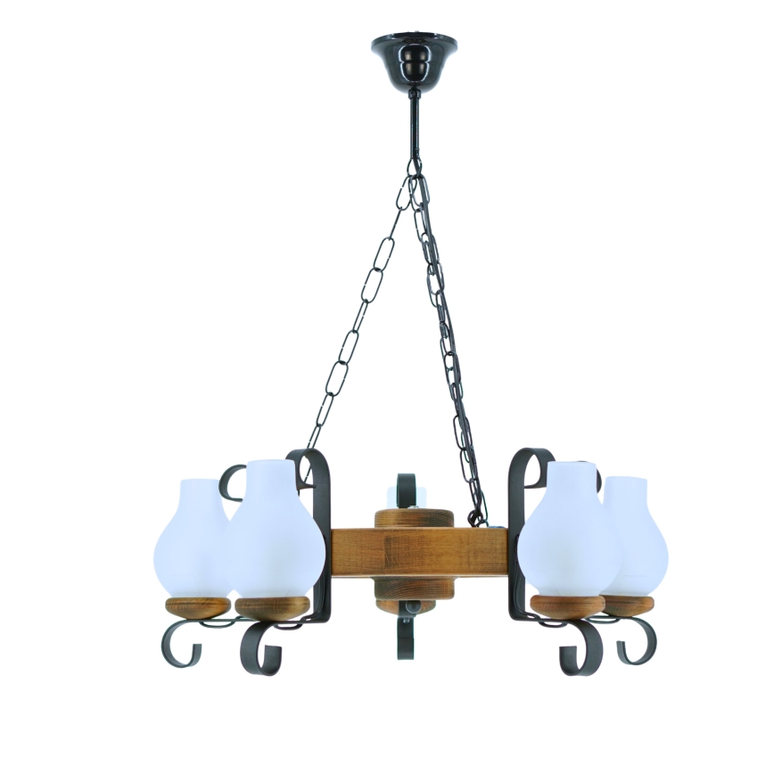 Luster na lancu ROATA 5xE14/40W/230V pr. 30 cm bukva - FSC certificirano