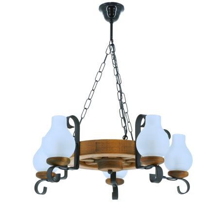 Luster na lancu ROATA 5xE14/40W/230V pr. 30 cm bukva - FSC certificirano