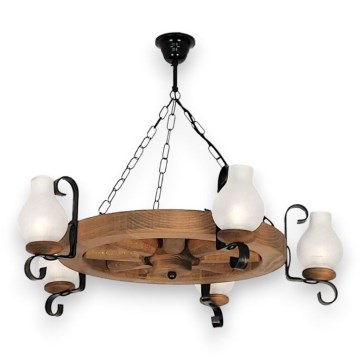 Luster na lancu ROATA 5xE14/40W/230V pr. 70 cm bukva - FSC certificirano