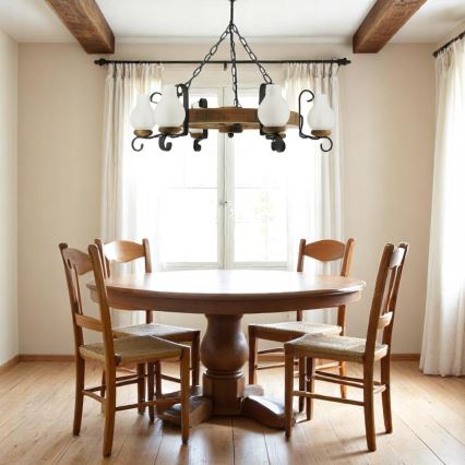 Luster na lancu ROATA 6xE14/40W/230V pr. 70 cm bukva - FSC certificirano