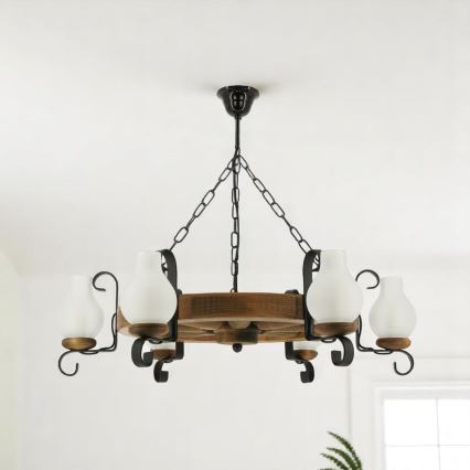 Luster na lancu ROATA 6xE14/40W/230V pr. 70 cm bukva - FSC certificirano