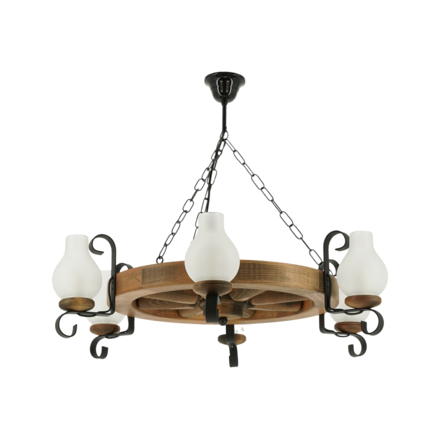 Luster na lancu ROATA 6xE14/40W/230V pr. 70 cm bukva - FSC certificirano