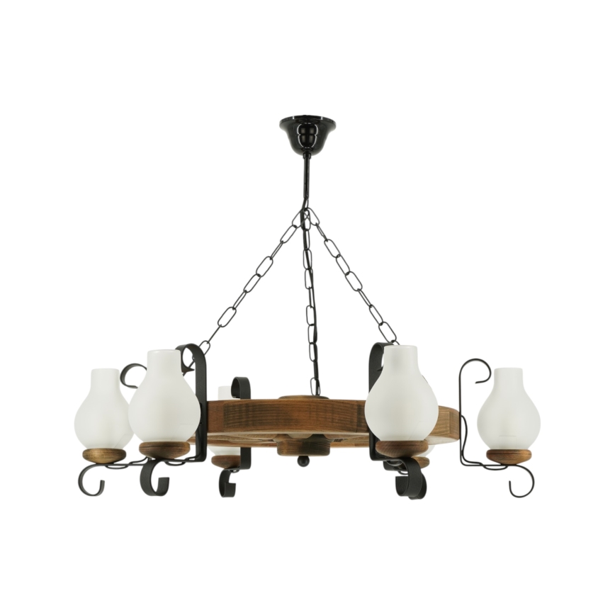 Luster na lancu ROATA 6xE14/40W/230V pr. 70 cm bukva - FSC certificirano
