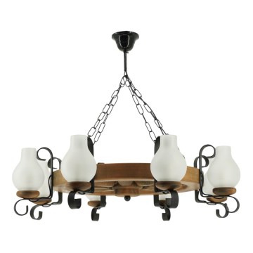 Luster na lancu ROATA 8xE14/40W/230V pr. 70 cm bukva - FSC certificirano