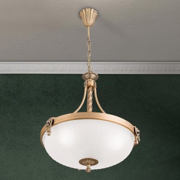 Luster na lancu ROCCA 3xE27/60W/230V pr. 42 cm bronca/bijela