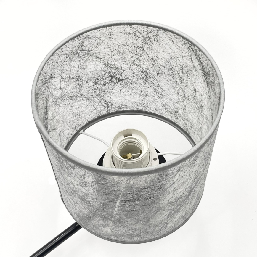 Luster na lancu ROSA 3xE27/60W/230V crna/siva