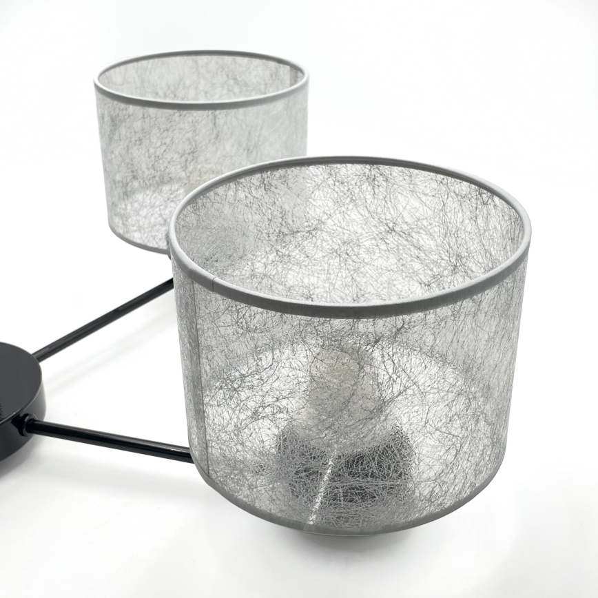 Luster na lancu ROSA 5xE27/60W/230V crna/siva