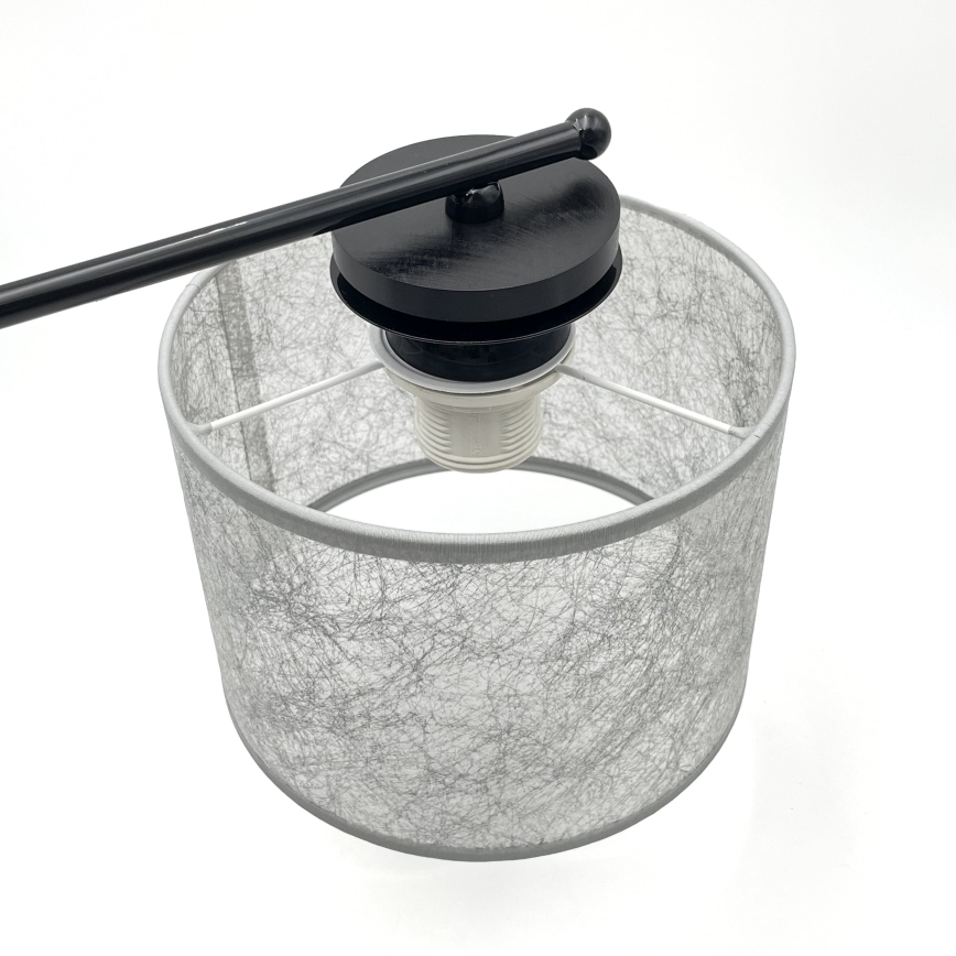 Luster na lancu ROSA 5xE27/60W/230V crna/siva