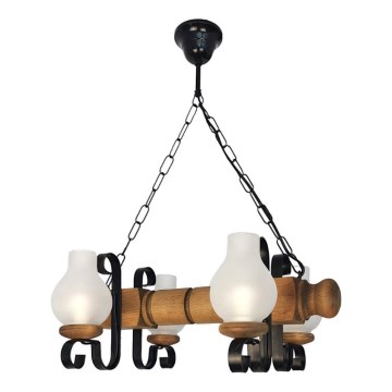 Luster na lancu RUSTIC 4xE14/40W/230V bukva - FSC certificirano