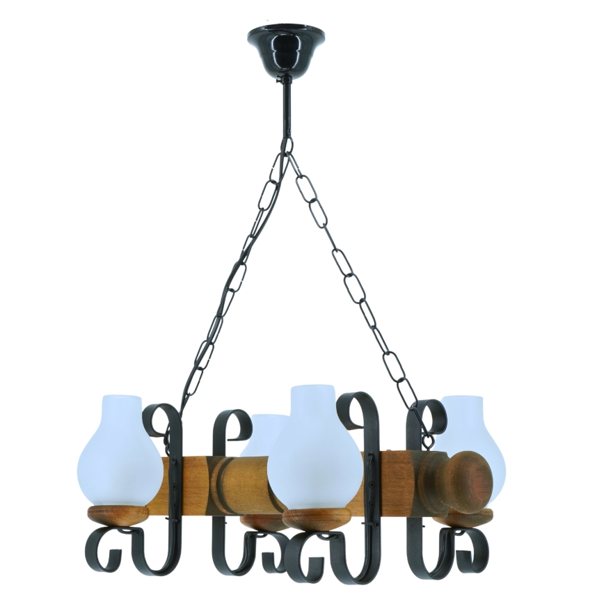 Luster na lancu RUSTIC 4xE14/40W/230V bukva - FSC certificirano