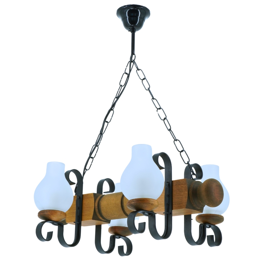 Luster na lancu RUSTIC 4xE14/40W/230V bukva - FSC certificirano