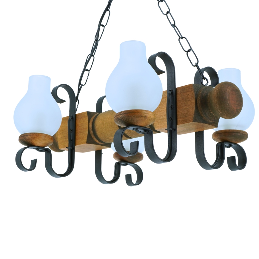 Luster na lancu RUSTIC 4xE14/40W/230V bukva - FSC certificirano
