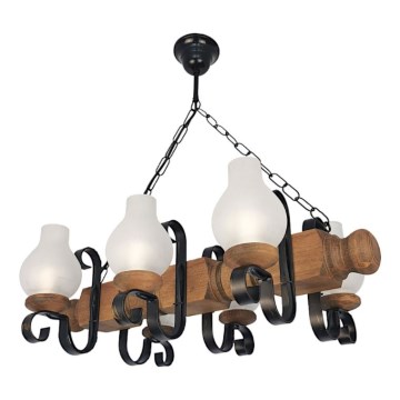Luster na lancu RUSTIC 6xE14/40W/230V bukva - FSC certificirano