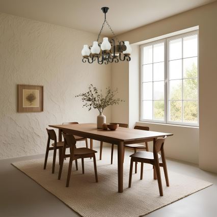 Luster na lancu RUSTIC 6xE14/40W/230V bukva - FSC certificirano