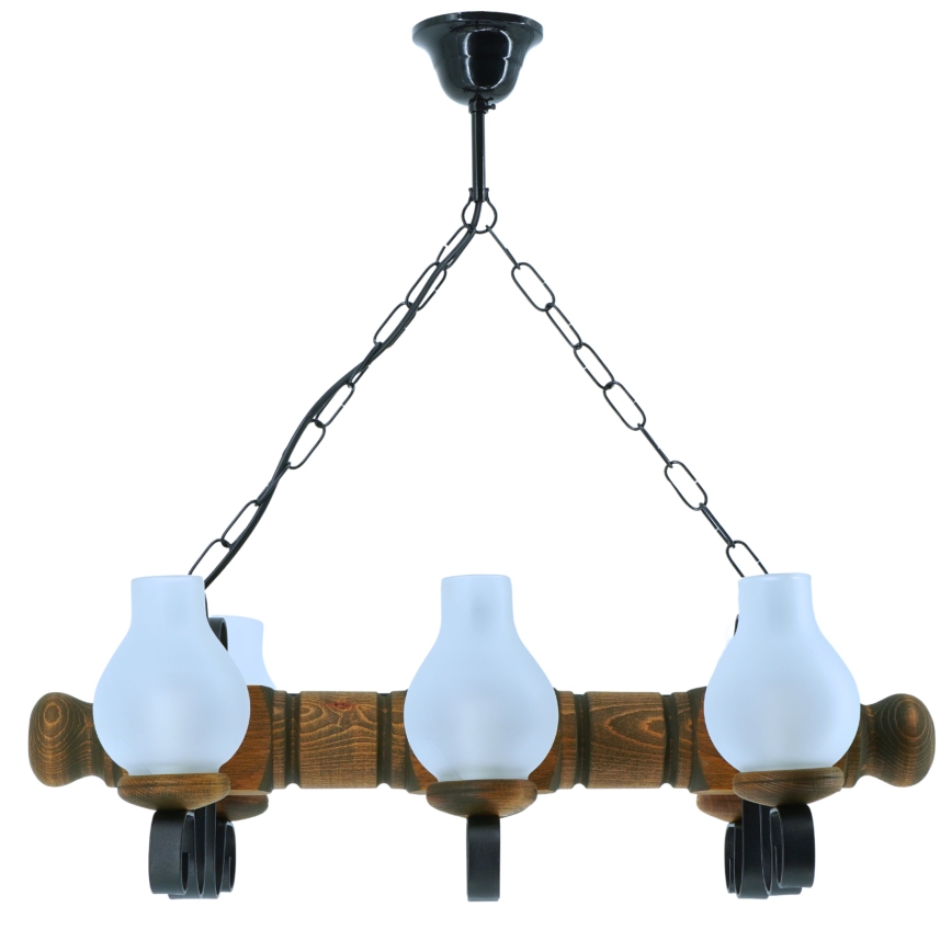 Luster na lancu RUSTIC 6xE14/40W/230V bukva - FSC certificirano
