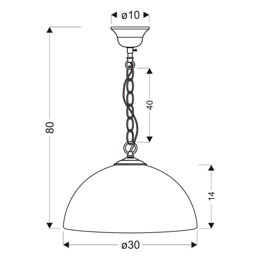 Luster na lancu SUGAR 1xE27/60W/230V bijela